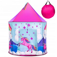 Cort de joaca pentru fetite MalPlay Unicorn curcubeu, cu fereastra foto