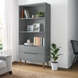Gossi biblioteca &bdquo;molde&rdquo; gri, 85x35x170,5 cm, lemn masiv de pin