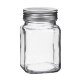 Borcan Sticlă, Capac Filetat, Capacitate 0,38L, Transparent, 11.5x7cm, Oem