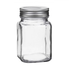 Borcan Sticlă, Capac Filetat, Capacitate 0,38L, Transparent, 11.5x7cm