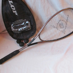 Rachetă squash Dunlop Black Graphite+husa cu 2 mingi