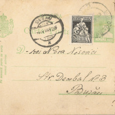 România, carte poştală 12, cu marcă fixă, circulată, 1928