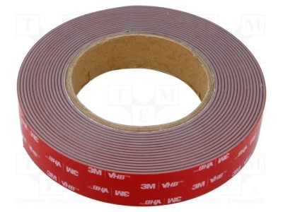 Bandă dublu adezivă de fixare 3M acrilică gri 25mm x 5,5m foto
