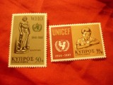 Serie Cipru 1968 - UNICEF- cultura , educatie , 2 valori, Nestampilat