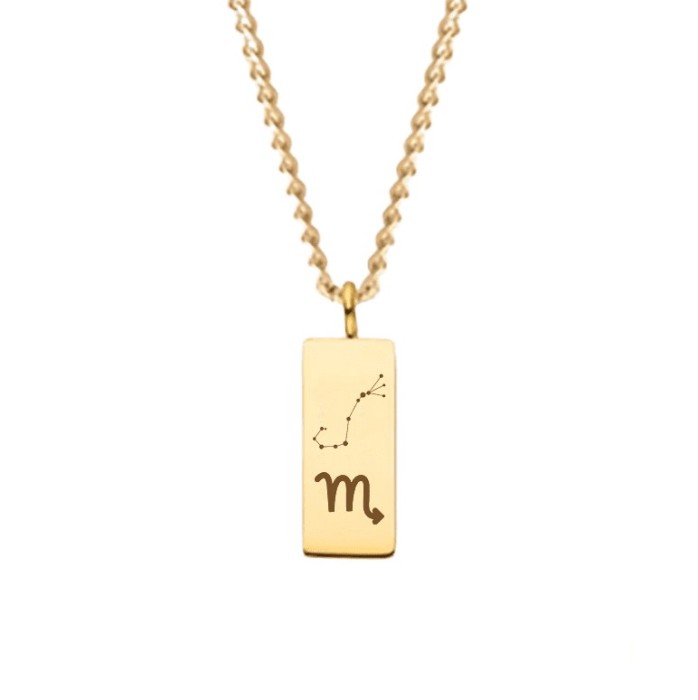Pandativ din aur galben de 14K in forma de constelatie scorpion