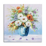 Cumpara ieftin Tablou 3D flori, Vaza cu margarete pictat manual, 50x50cm ulei pe panza, Valentin Pop