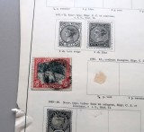 Colecție timbre clasice Trinidad, Jamaica și Barbados pe pagini de album filatelic &ndash; 4 timbre originale Colonii Britanice -A42