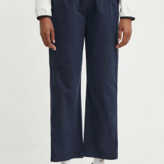 Napapijri pantaloni M-Aberdeen femei, culoarea albastru marin, drept, high waist, NP0A4I4S1761