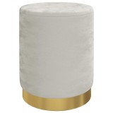 Cumpara ieftin Taburet depozitare rotund, gri deschis, catifea 31 x 37 cm
