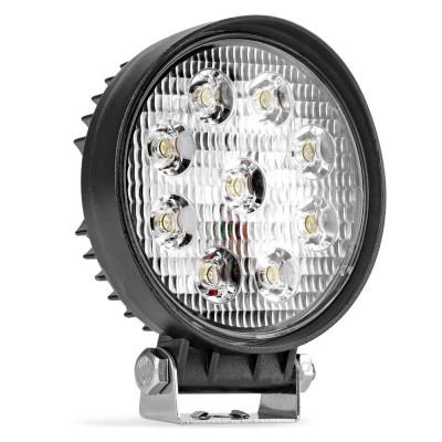Lampa lucru LED 27W 6000K, Spot lumina, 12V-60V, IP67, aluminiu, omologare E9, ?115 x 35 mm foto