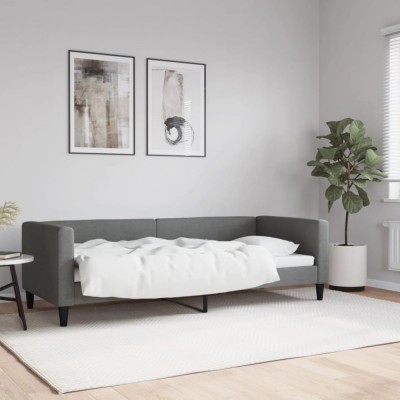 vidaXL Cadru de pat, gri &amp;icirc;nchis, 80x200 cm, textil 353979 foto