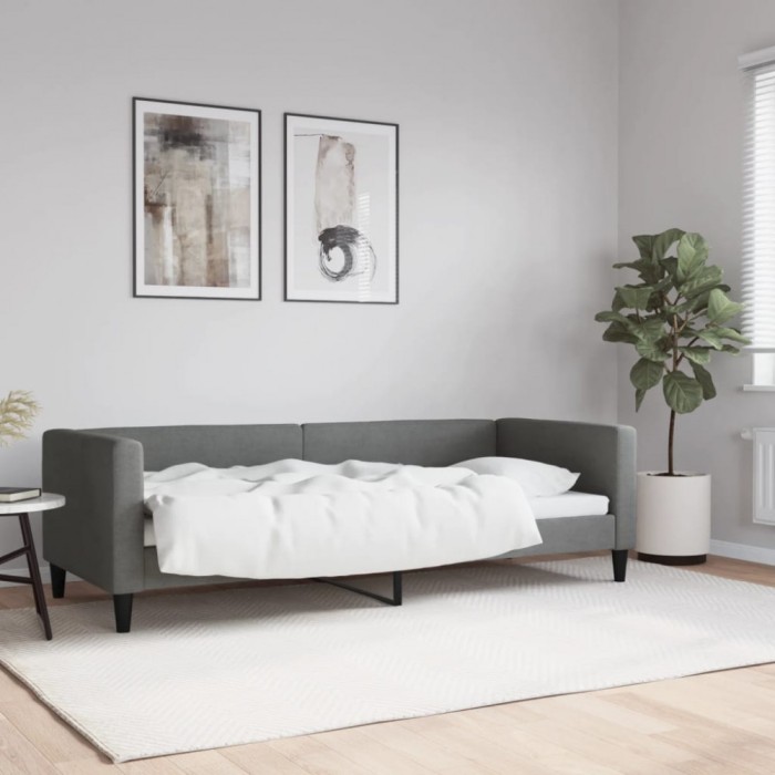 vidaXL Cadru de pat, gri &icirc;nchis, 80x200 cm, textil 353979