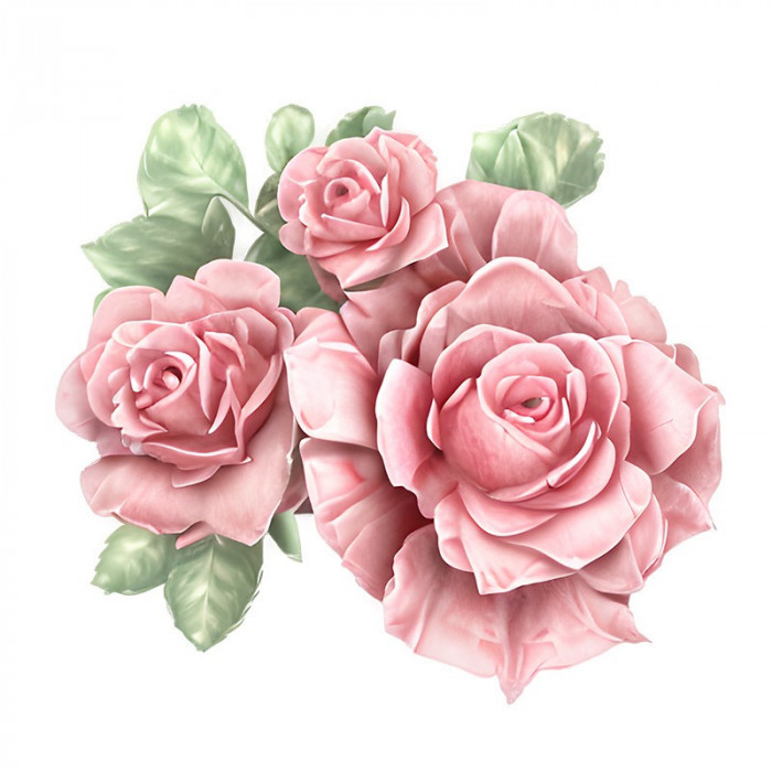 Sticker decorativ, Trandafiri, Roz, 66 cm, 10792ST