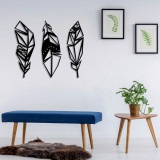 Decoratiune de perete, Feather Metal Decor, metal, 78 x 65 cm, negru, Enzo