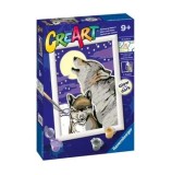 Kit pictura pe numere Ravensburger - Lupi mistici