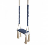 Leagan din lemn si spuma pentru copii WoodSwing by BabySteps, Catifea Velvet Navy Blue