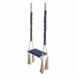 Leagan din lemn si spuma pentru copii WoodSwing by BabySteps, Catifea Velvet Navy Blue