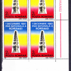 TSV$ - 1990 LP 1247 1 DECEMBRIE - ZIUA NATIONALA A ROMANIEI BLOC X 4 MNH/** LUX