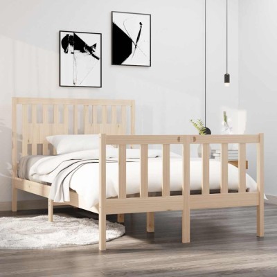 vidaXL Cadru de pat Small Double 4FT, 120x190 cm, lemn masiv foto