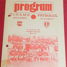 Program meci fotbal DINAMO Bucuresti - PETROLUL Ploiesti (10.09.1983)