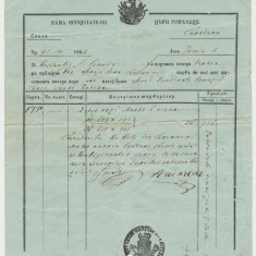 Document rar folosit in vama Principatului Tarii Romanesti 1854 tranzit Braila