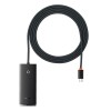 Baseus - Hub Adapter Lite Series (WKQX030501) - Type-C to 4x USB 3.0, Type-C, 2m - Black