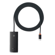 Baseus - Hub Adapter Lite Series (WKQX030501) - Type-C to 4x USB 3.0, Type-C, 2m - Black
