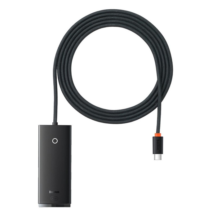 Baseus - Hub Adapter Lite Series (WKQX030501) - Type-C to 4x USB 3.0, Type-C, 2m - Black