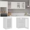 Gossi dulap de sticla suspendat, alb, 40 x 31 x 60 cm, lemn prelucrat