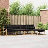 vidaXL Set de canapele de exterior cu pernă 5 pcs Alb și negru 3388590