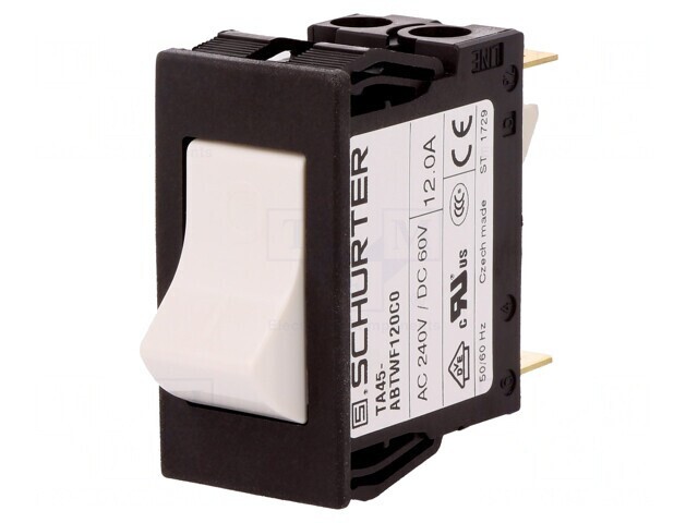 &Icirc;ntrerupător de Supracurent 240VAC 60VDC 12A DPST MCB