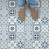 Sablon Perete vopsire, tencuiala 0.7mm Scandinavian Mosaic Tile Stencil Refolosibil, model MXSP7268, 400 x 400 mm