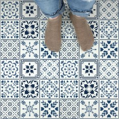 Sablon Perete vopsire, tencuiala 0.7mm Scandinavian Mosaic Tile Stencil Refolosibil, model MXSP7268, 500 x 500 mm
