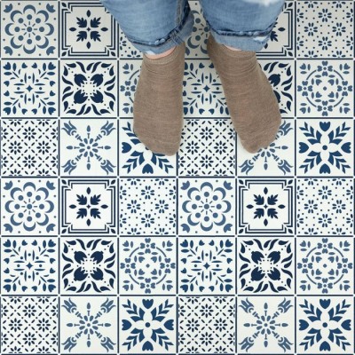 Sablon Perete vopsire, tencuiala 0.7mm Scandinavian Mosaic Tile Stencil Refolosibil, model MXSP7268, 800 x 800 mm foto