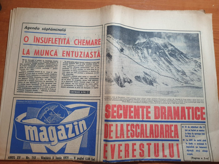 magazin 5 iunie 1971-articol escaladarea everestului,secvente dramatice