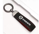 Breloc auto piele neagra pentru VOLVO detaliu metal
