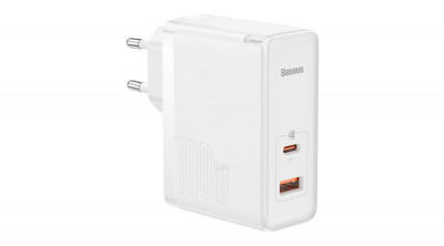 Baseus GaN5 Pro Fast &amp;icirc;ncărcător universal GaN USB tip C / USB, 100W, PD3.0, QC4.0+, AFC, alb (CCGP090202) foto