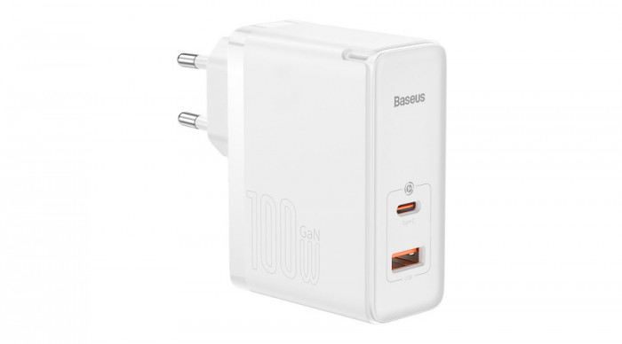 Baseus GaN5 Pro Fast &icirc;ncărcător universal GaN USB tip C / USB, 100W, PD3.0, QC4.0+, AFC, alb (CCGP090202)