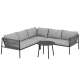 Outsunny Set Grădină Modular 5 Locuri Gri &Icirc;nchis | Aosom Romania