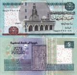 Bancnota Egipt 5 Pounds, 7 Februarie 2010, UNC, Africa