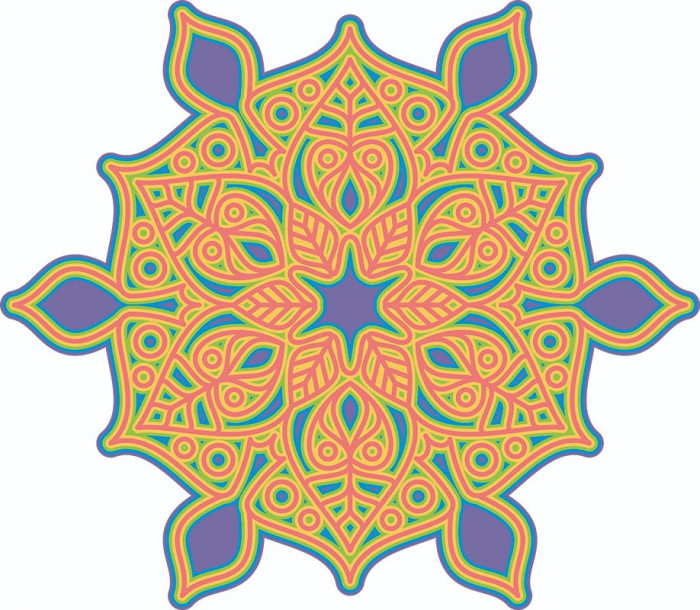 Sticker decorativ, Mandala, Multicolor, 60 cm, 7288ST-3