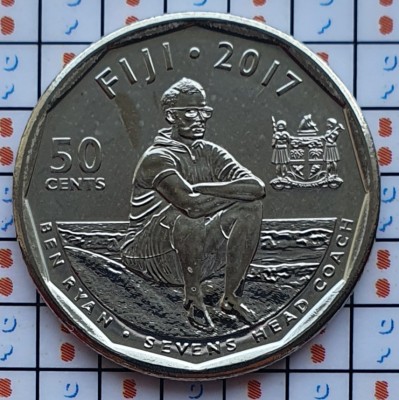 Fiji 50 cents 2017 UNC - Rugby 7&amp;#039;s - km 528 - A020 foto