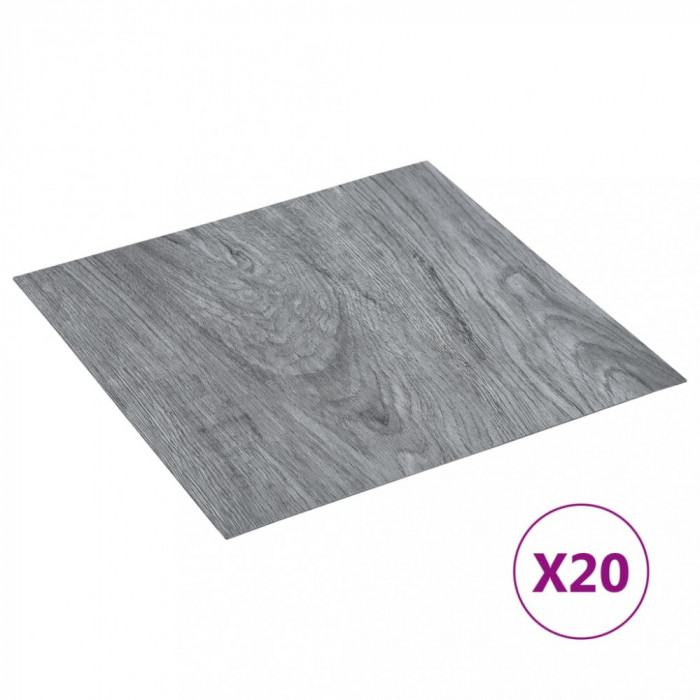 vidaXL Plăci de pardoseală autoadezive 20 buc. gri deschis PVC 1,86 m&sup2; 330164