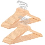 Set 20 umerase din lemn maro cu carlig rotativ 360&deg;, 43 x 21 cm