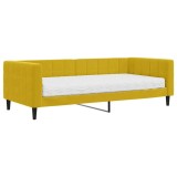 Cumpara ieftin Pat de zi cu saltea, galben, 90x200 cm, catifea