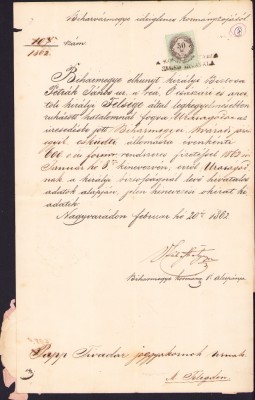 HST 459S Act adresat lui Teodor Pop 1862 Oradea foto