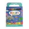 Set Colorat Portabil Ooly Sea Life: Carte 48 Pagini + 9 Creioane Jumbo. Animale Marine, Calatorie, 3+ ani