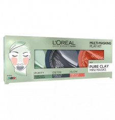Kit 3 Masti pentru Ten L Oreal 3 Pure Clays Multi-Masking Face Mask Play Kit, 3 x 10 ml foto