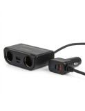 Priza extensie cu incarcator rapid cu 2xMufe bricheta, 1xUSB-A, 1xUSB-C, 120W, Lungimea 75cm, Amio