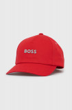 BOSS șapcă din bumbac Boss Casual culoarea rosu, cu imprimeu, Boss Orange